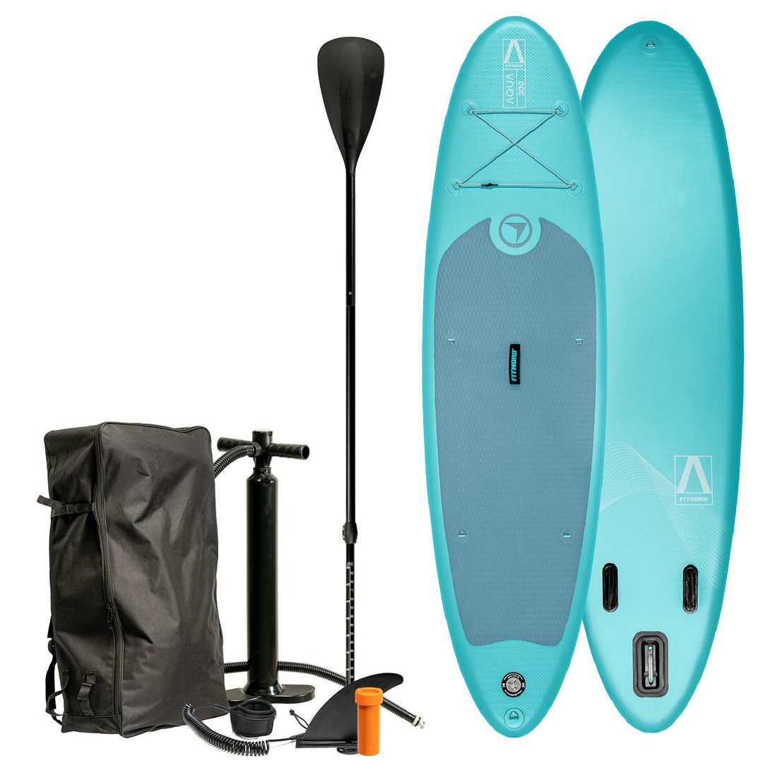 Paras edullinen sup-lauta: Laatu ja hinta tasapainossa 2026 2 FitNord Aqua 300 SUP-lautasetti turkoosi