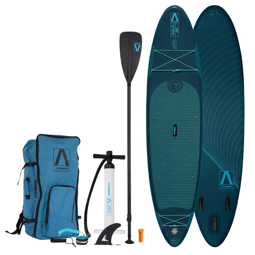 FitNord Aqua 330 arvostelu – Kokemuksia ja hinta SUP-laudasta 1 FitNord Aqua 330 SUP-lautasetti petroli