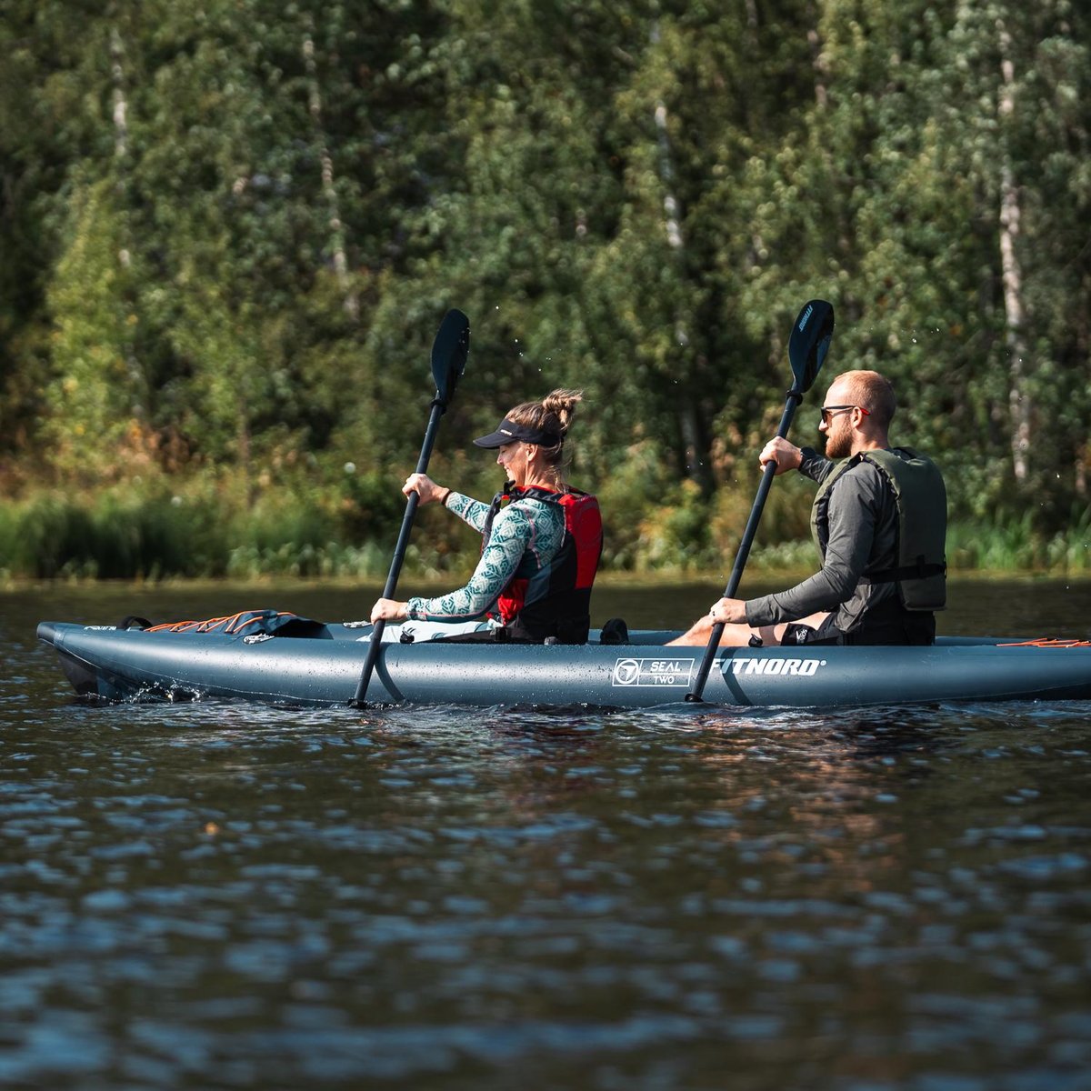 FitNord Seal Two ilmatäytteinen kajakki, tummansininen (2-istuttava)