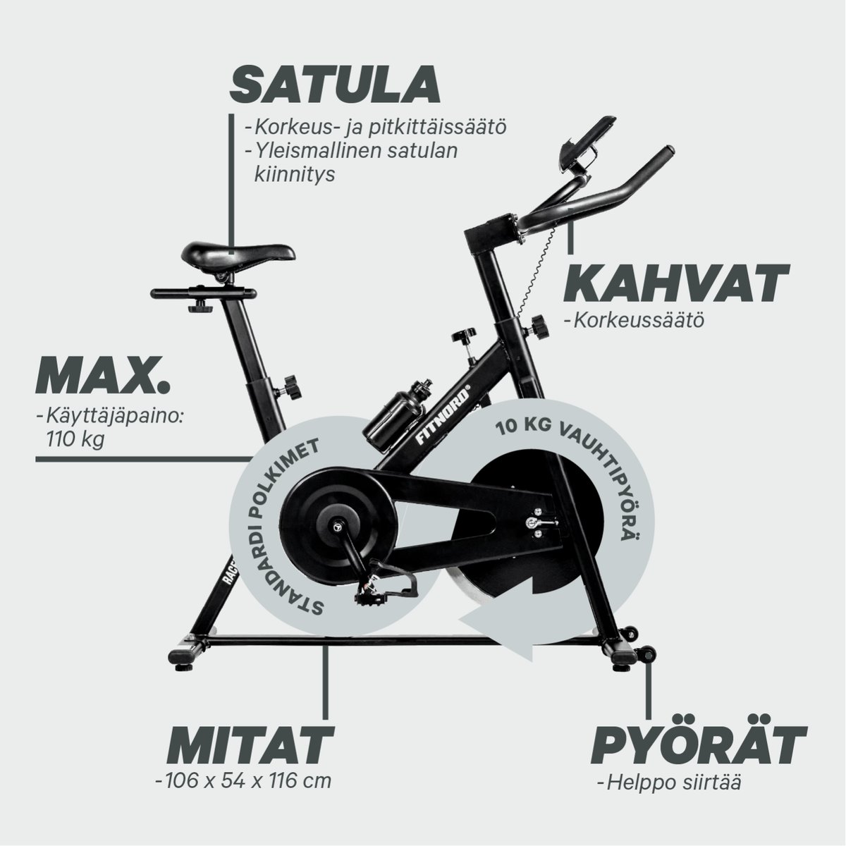 FitNord Racer 100 Spinningpyörä