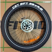 Etupyöräkokonaisuus Fat 26": Sisä-ja ulkorengas, vanne + jarrulevy 180mm