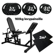 Jalkaprässi + 160kg Tri Grip levypainot