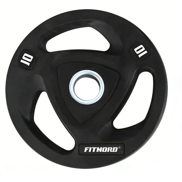 Levypaino 10 kg, FitNord Tri Grip Black 1