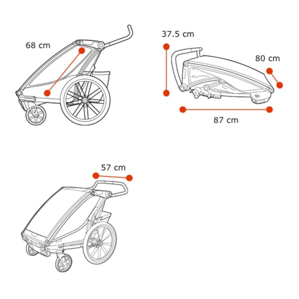 Lastenkuljetusperäkärry THULE Chariot Sport 2, single musta 4