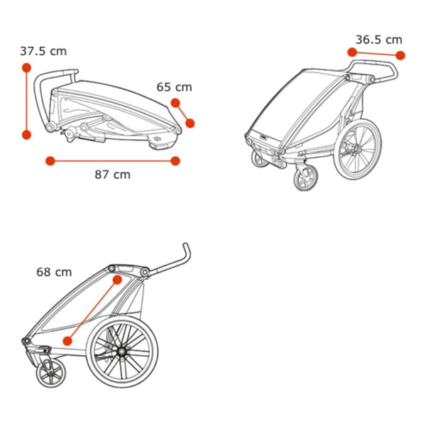 Lastenkuljetusperäkärry THULE Chariot Lite 1, Agave 3