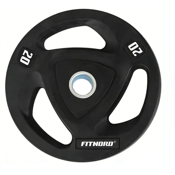 Levypaino 20 kg, FitNord Tri Grip Black 1