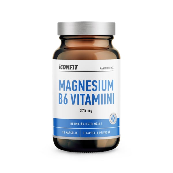 ICONFIT Magnesium B6 Vitamiini, 375mg / Annosta, N90 — Magnesium + B6 1