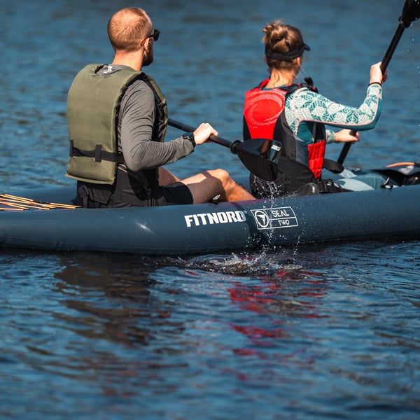 FitNord Seal Two ilmatäytteinen kajakki, tummansininen (2-istuttava) G2 13