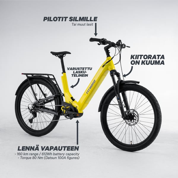 FitNord Ava 700FS Sähköpyörä, keltainen 7
