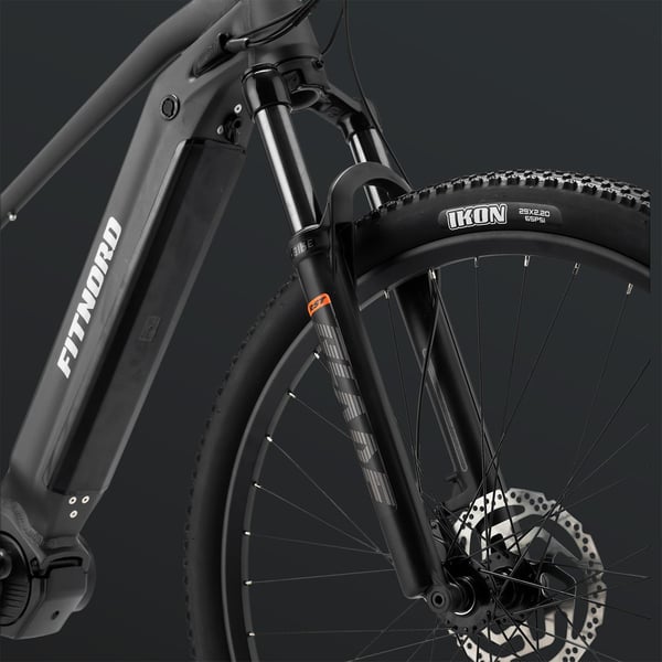 FitNord Ranger 900 Sähkömaastopyörä 2024, musta (856 Wh tehoakku) 14