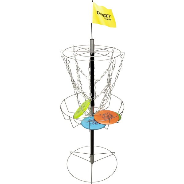 Aloittelijan frisbeegolf pelisetti kolmelle (kori + 9 kiekkoa)