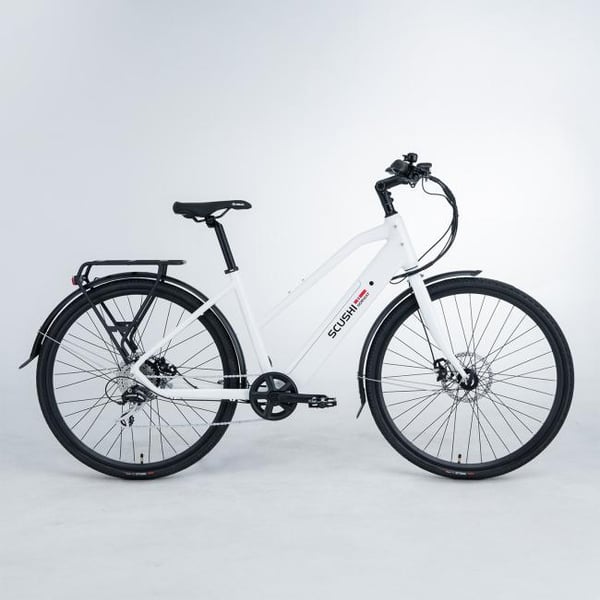 ** OUTLET ** Scushi Norway Universe Sähköpyörä, valkoinen (360 Wh akku), 46cm Ajajan pituus 155-180 cm 1