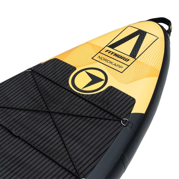 FitNord Aqua Leaf 340 SUP-lautasetti, Nordkapp (musta-keltainen), lasikuitumelalla, G2