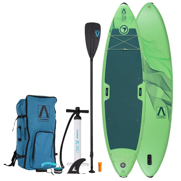 FitNord Aqua Leaf 340 SUP-lautasetti, vihreä (kantavuus 200 kg, lasikuitumela) 2025