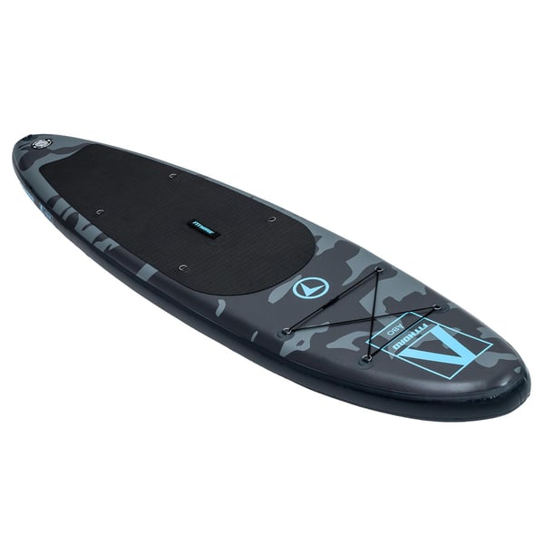 FitNord Aqua Lite SUP-lautasetti, Åbo (musta-turkoosi), alumiinimelalla, G2