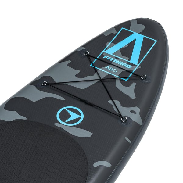 FitNord Aqua Lite SUP-lautasetti, Åbo (musta-turkoosi), alumiinimelalla, G2