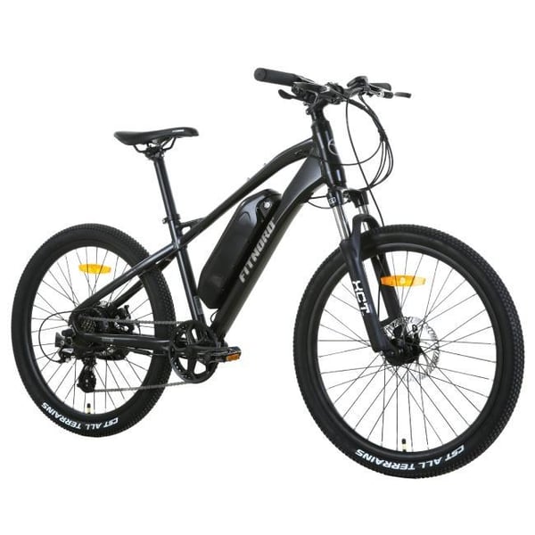 **OUTLET TAMPERE ** FitNord Ranger Jr Sähkömaastopyörä 2023, musta (360Wh tehoakku) (Runko 37 cm, renkaat 24")