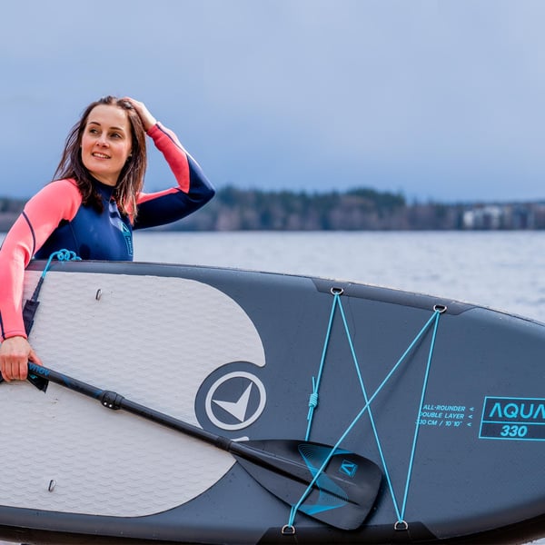 FitNord Aqua 330 SUP-lautasetti, musta (kantavuus 150 kg, alumiinimela) 2020-24