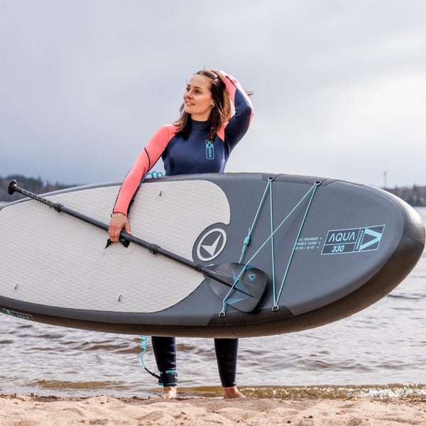 FitNord Aqua 330 SUP-lautasetti, musta (kantavuus 150 kg, alumiinimela) 2020-24