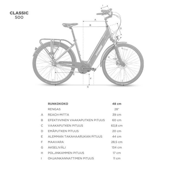FitNord Classic 500 Sähköpyörä 2025, valkoinen