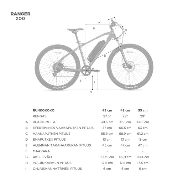 FitNord Ranger 200 Sähkömaastopyörä 2024, musta (540Wh akku)