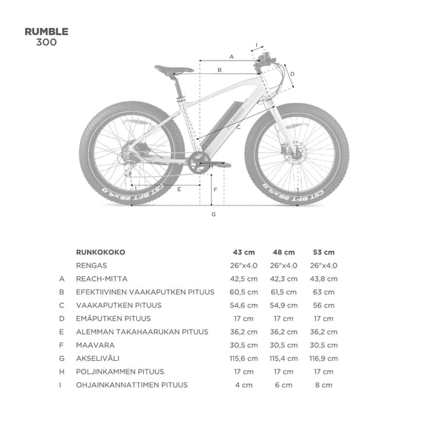FitNord Rumble 300 Sähköfatbike 2024, sininen (720 Wh tehoakku)