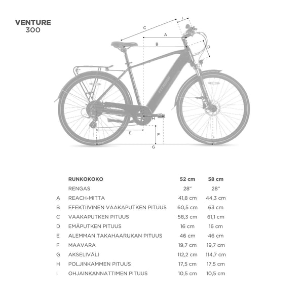 FitNord Venture 300 Sähköpyörä 2024, musta (720Wh tehoakku)