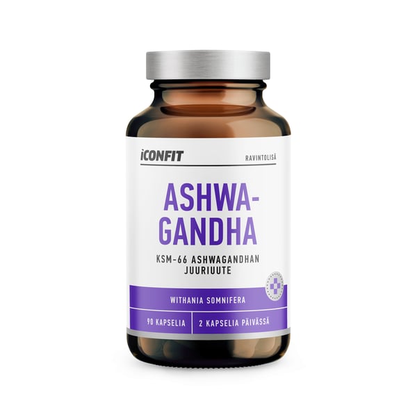 ICONFIT Ashwagandha (KSM66 Ashwagandhan juuriuute), N90 — Ashwagandha-kapselit