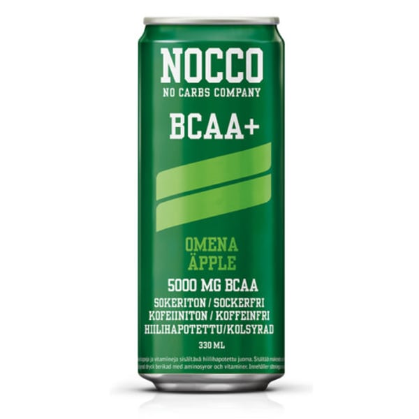 NOCCO BCAA + Omena, Kofeiiniton, 330ml, 24-PACK