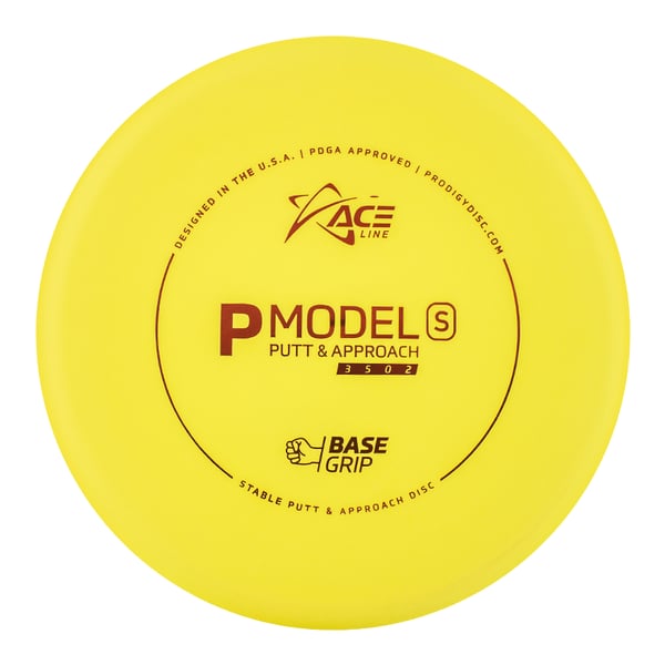 Prodigy Disc ACE Line P Model S BaseGrip Putteri Frisbeegolfkiekko, keltainen