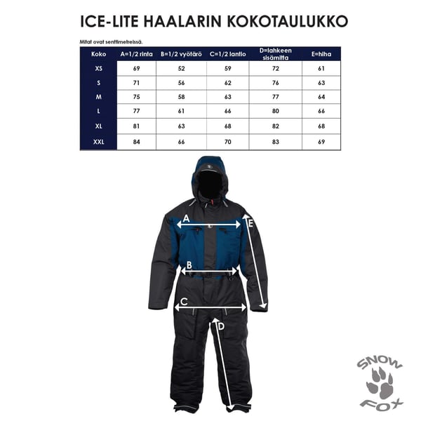 Snow Fox ICE-LITE lämpöhaalari musta/sininen