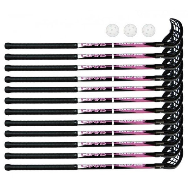Salibandymaila-setti 12 mailaa + 3 palloa, Edge Grip Junior