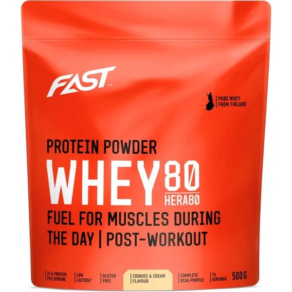 FAST HERA80 heraproteiinikonsentraatti, cookies & cream, 500g