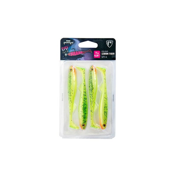 Slick Shad Ultra UV 11cm  / 4.25" Lemontiger x 4