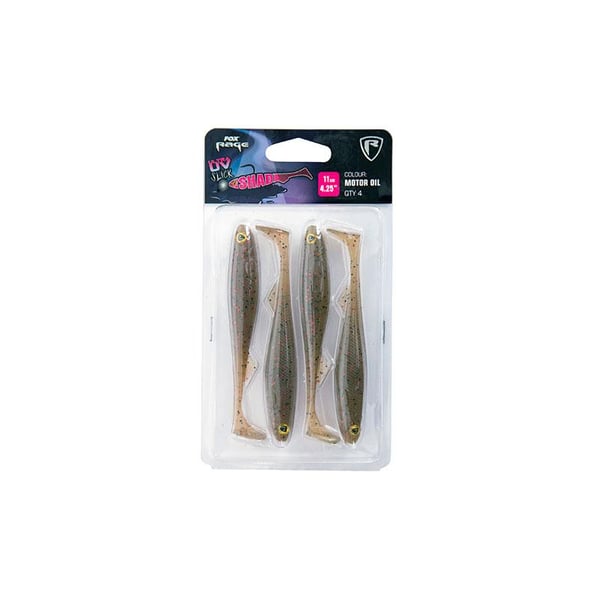 Slick Shad Ultra UV 11cm  / 4.25" Motor Oil x 4