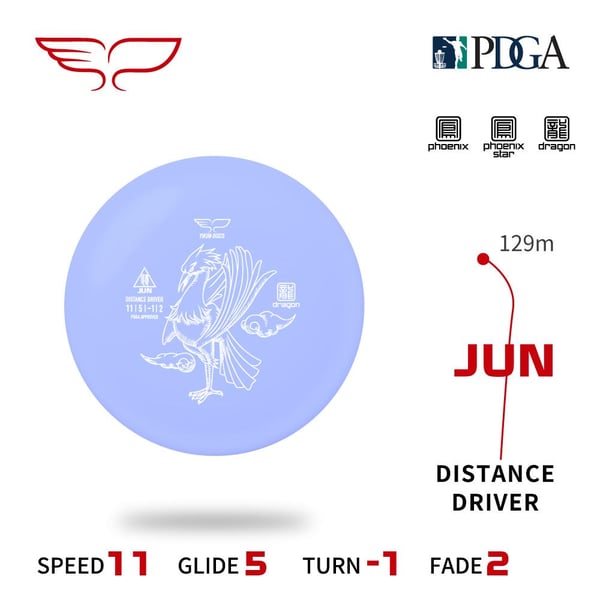 Yikun Dragon Line Jun Pituusdraiveri Frisbeegolfkiekko, keltainen