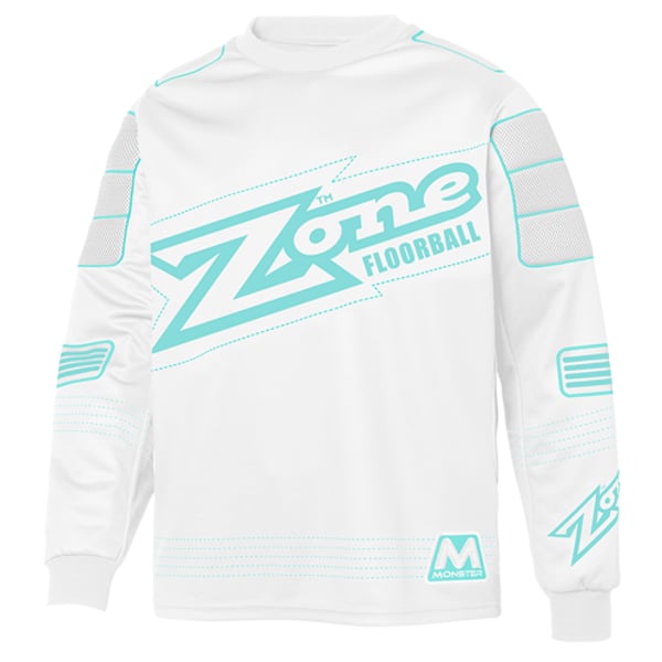 Zone MONSTER Salibandymaalivahdin paita XXL white/light turquoise