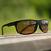 Fox Sunglasses Matt Black Wrap Brown Lens 6