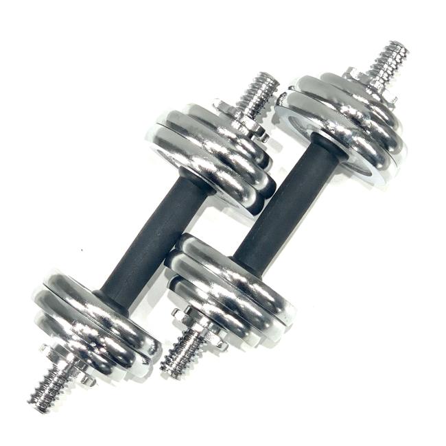 FitNord Säädettävä Kromikäsipainosetti salkulla 15 kg