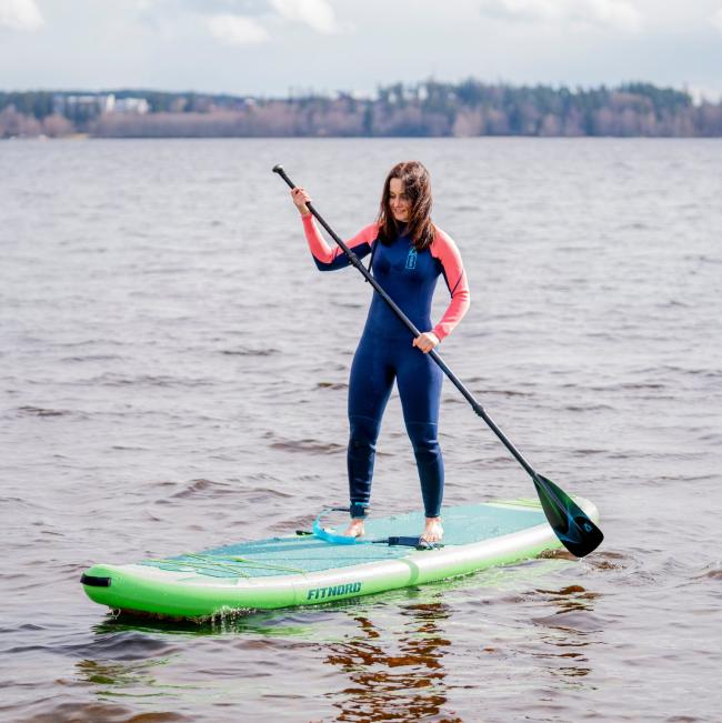 FitNord Aqua Leaf 340 SUP-lautasetti, vihreä (kantavuus 200 kg, lasikuitumela)