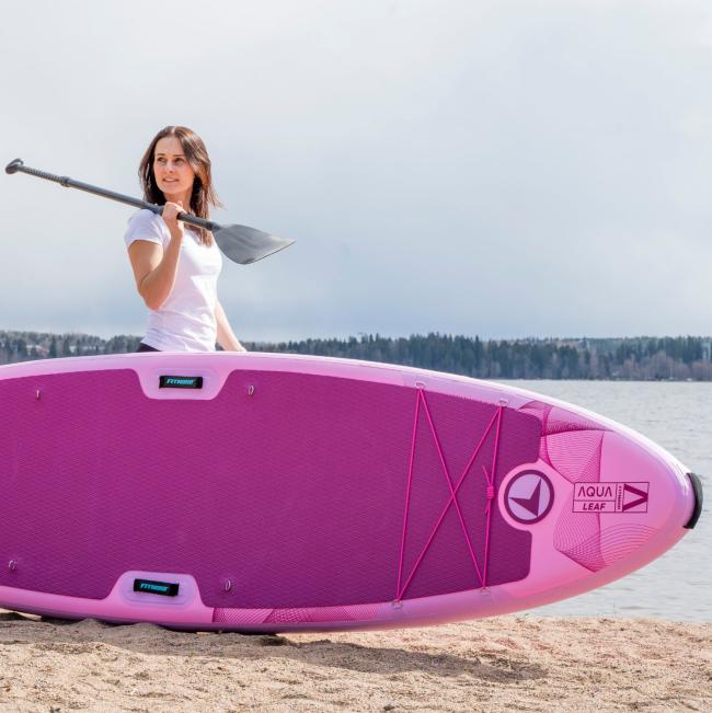 FitNord Aqua Leaf 340 SUP-lautasetti 2023, pinkki (kantavuus 200 kg, lasikuitumela)