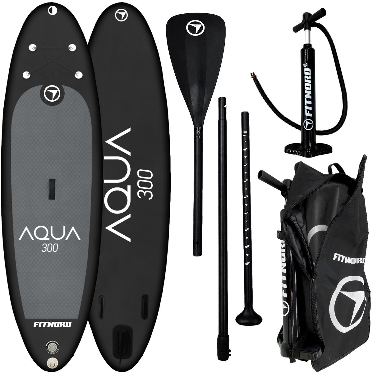 *poistunut* FitNord Aqua 300 SUP-lautasetti, Musta