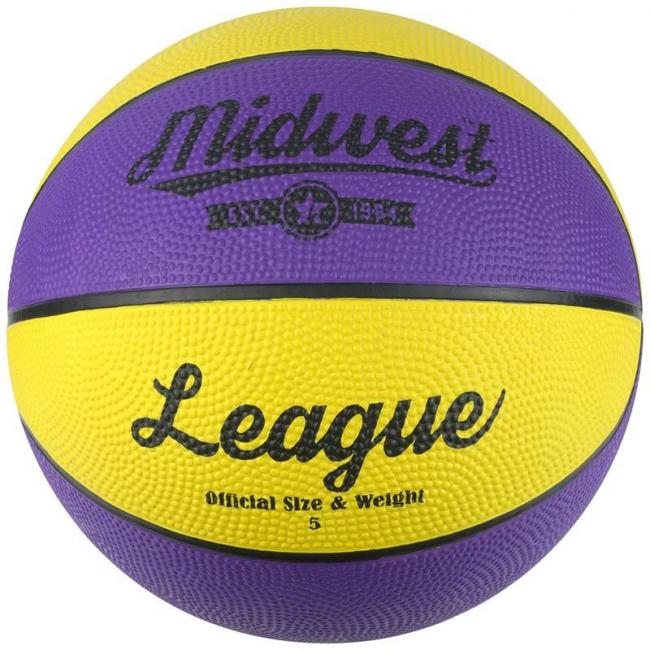 Midwest League Koripallo, koko 5 (kelta-violetti)