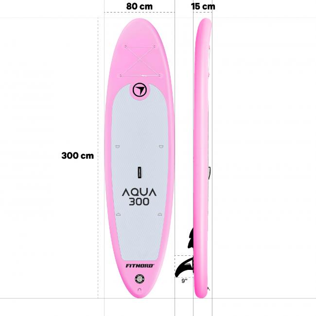 FitNord Aqua 300 SUP-lautasetti, pinkki