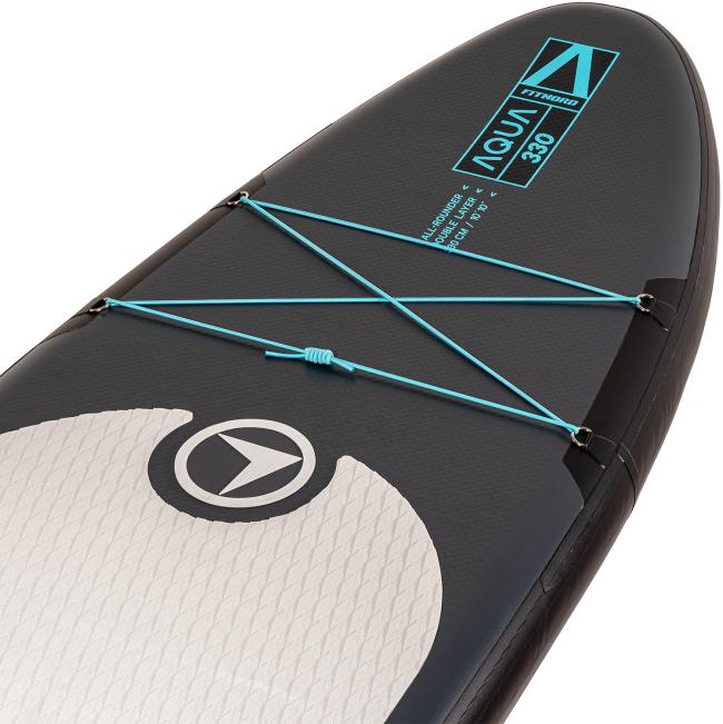 FitNord Aqua 330 SUP-lautasetti 2023, musta (kantavuus 150 kg, lasikuitumela)