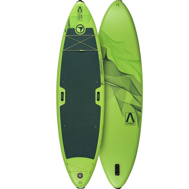 FitNord Aqua Leaf 340 SUP-lautasetti 2023, vihreä (kantavuus 200 kg, lasikuitumela)