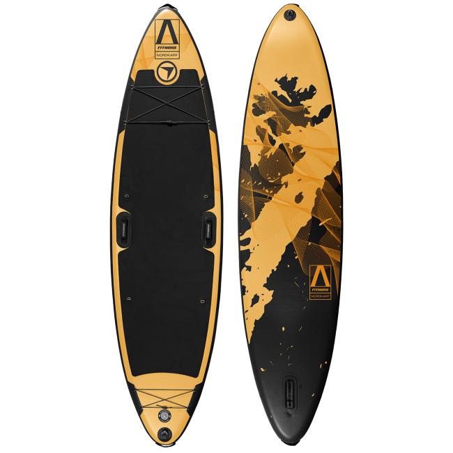 FitNord Aqua Leaf 340 SUP-lautasetti, Nordkapp (musta-keltainen), hiilikuitumelalla, G2