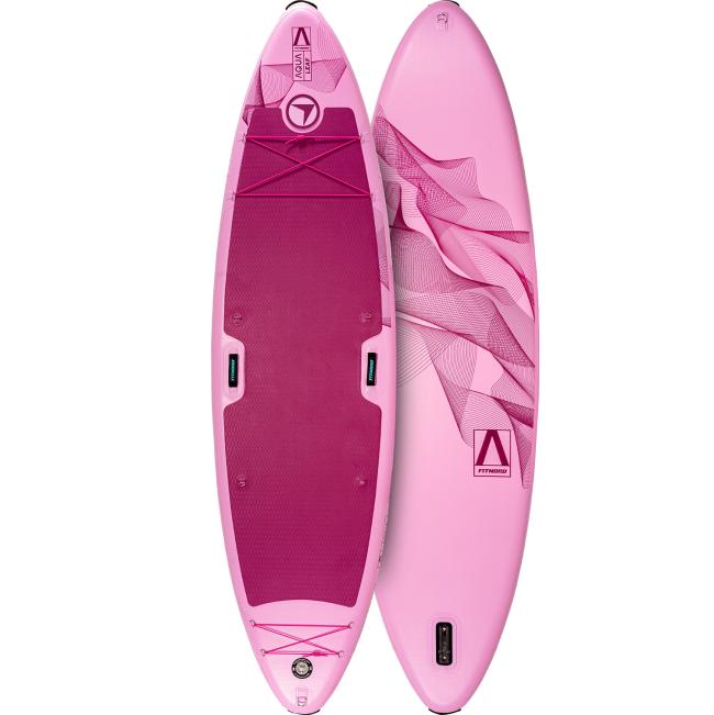 FitNord Aqua Leaf 340 SUP-lautasetti 2023, pinkki (kantavuus 200 kg, lasikuitumela)