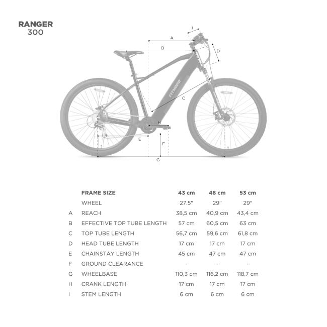 FitNord Ranger 300 Sähkömaastopyörä 2023, minttu (720Wh tehoakku)