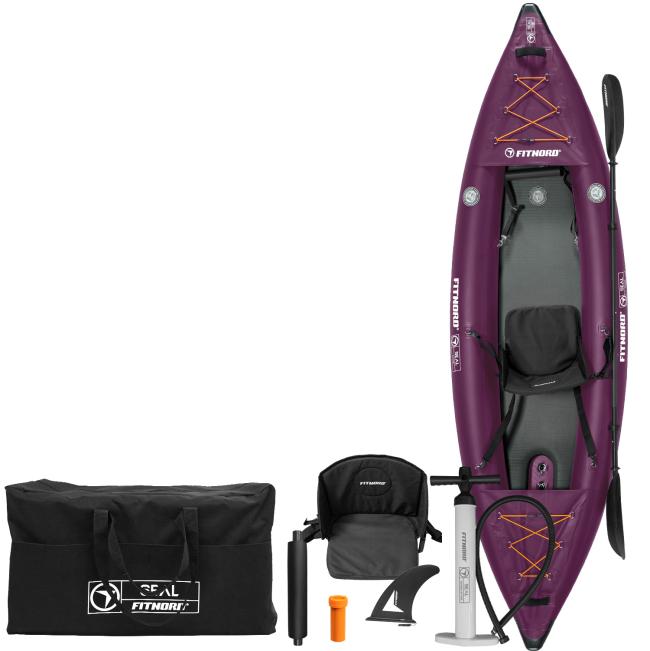 FitNord Seal One ilmatäytteinen kajakki, tummanvioletti (1-istuttava) 2025